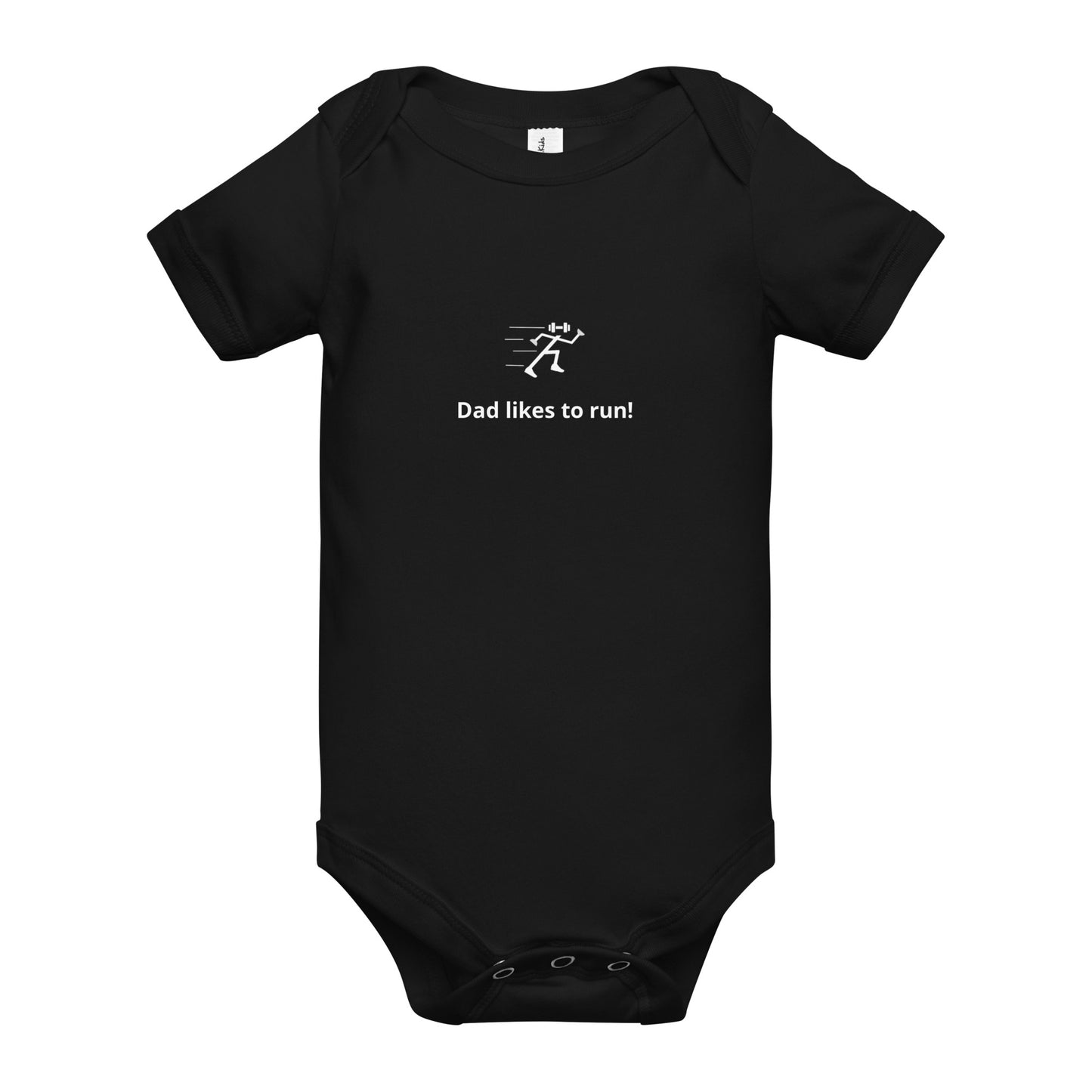 Dad Likes to Run Short Sleeve One Piece - Black