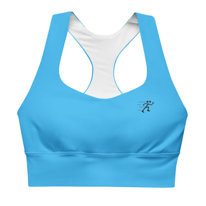 Longline Sports Bra - Cool Blue